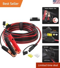 Battery Alligator Clip to SAE Connector 15FT 14AWG 20A DC 12V 24V Quick Disco...