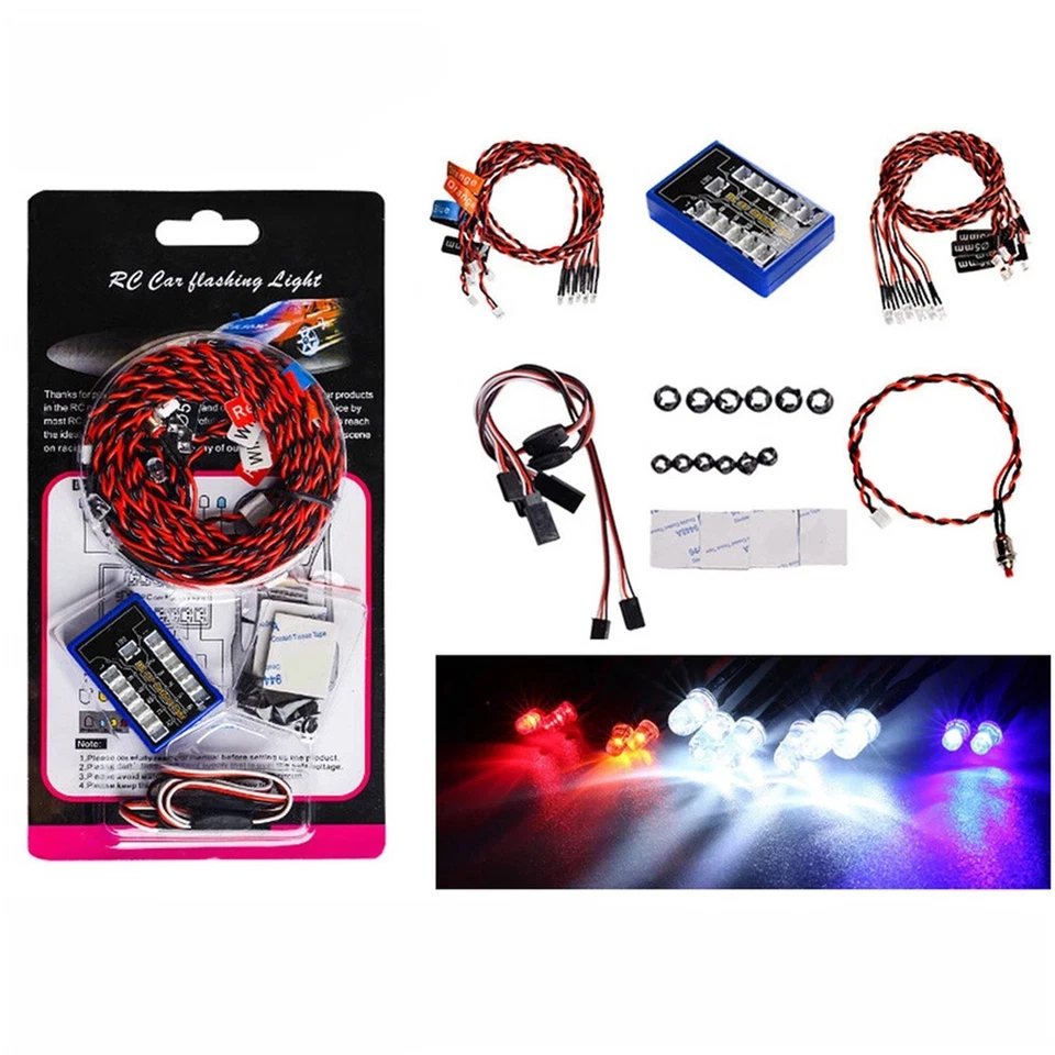 12 Led Light Kit Blinking Headlight System For RC remote control lights 1/10 - Image 4 of 4