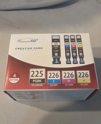 Canon PGI-225/CLI-226 ChromaLife 100+ Black C/M/Y Ink Tank 4 Pack New Sealed