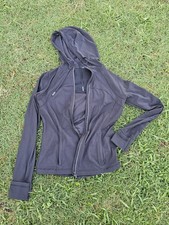 Lululemon Hooded Define Jacket Nulu Black Women's Size 10 Stretch Active Gym