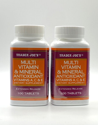 Trader Joe's Multi Vitamin & Mineral Antioxidant Dietary Supplement 100 Tabs X 2