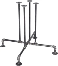 Industrial Kitchen Dining Table Base, 3/4 Inch Pipe, 30 Inch Height Rustic Metal