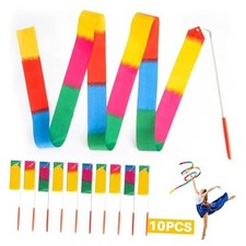 10PCS Dance Ribbons - Gymnastics Wand, Ribbon Dancer Stick for Artistic Dance,