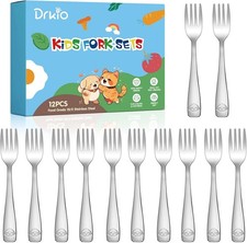 Toddler Forks Set 12 Pieces Kids Forks Set Children Safe Food Grade Kids Silver