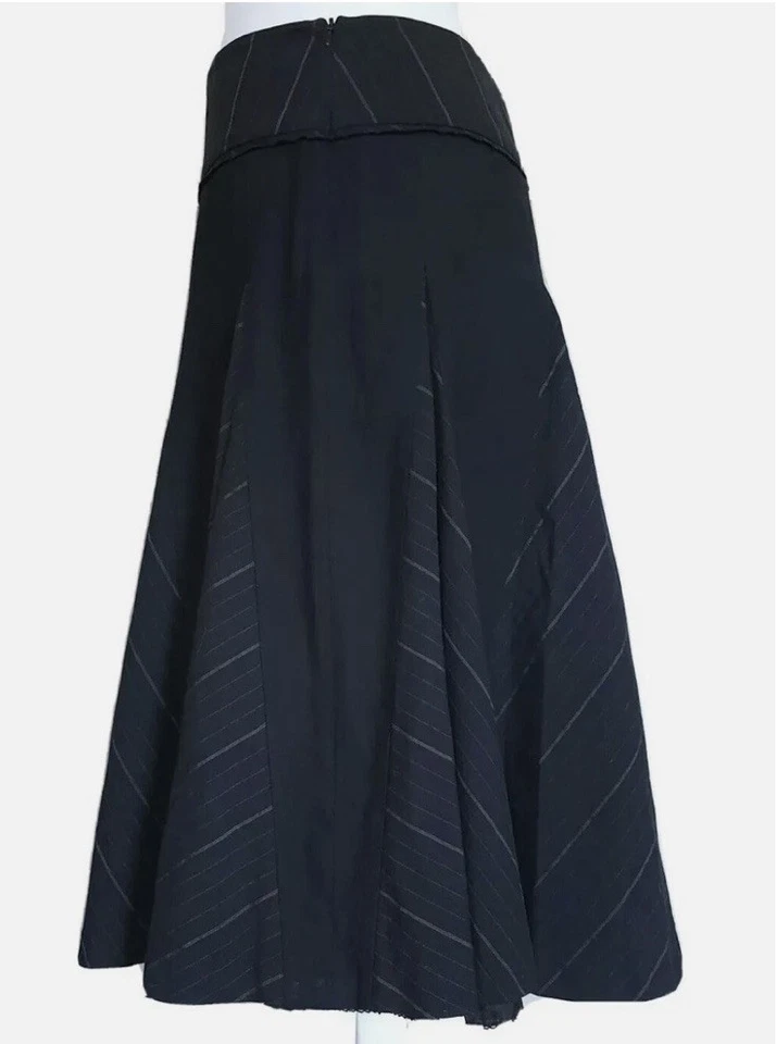 Whistles Midi Skirt Black Grey Full Flare Wool Mix Steampunk Victorian UK 14 - Image 2 of 4