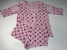 Victoria  s Secret Thermal Short Pajama Set Womens Size Medium Pink Purple Hearts