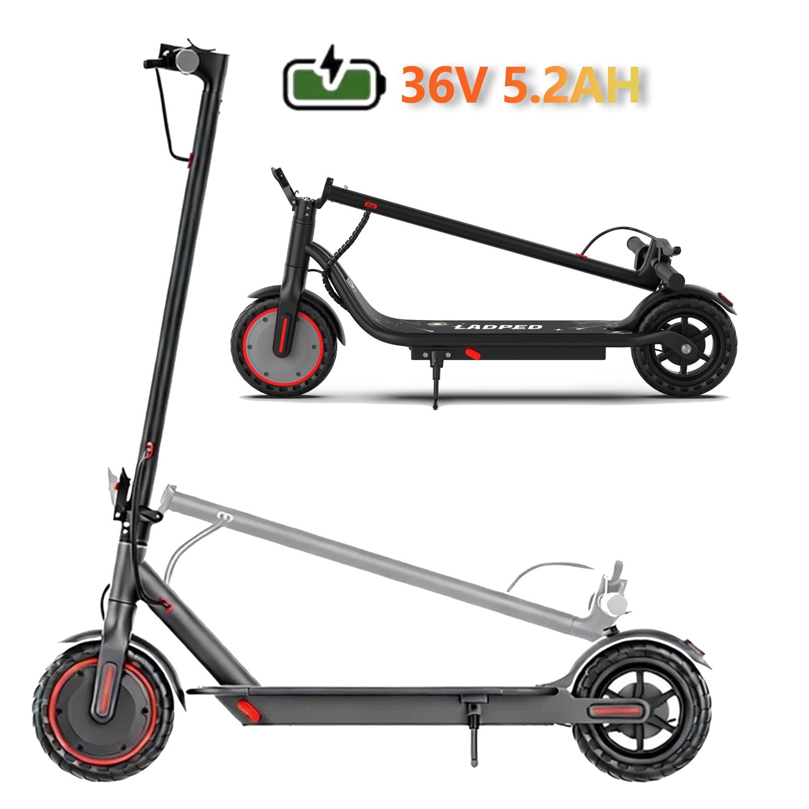 Ladped Scooter elettrico da 250W per adulti, velocità massima di 25km/h 18KM foto 2