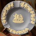 Wedgwood Blue Jasperware Ashtray White Relief Decorative — photo 4