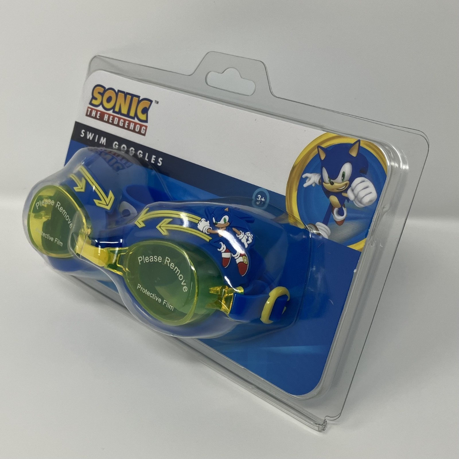 Sonic The Hedgehog Swim Goggles Kids 3+ Anti-Fog Adjustable Strap SEGA New