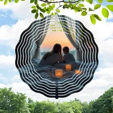 Stunning 3D Metal Hanging Wind Spinners - Unique Spiral Design Wind Chimes 