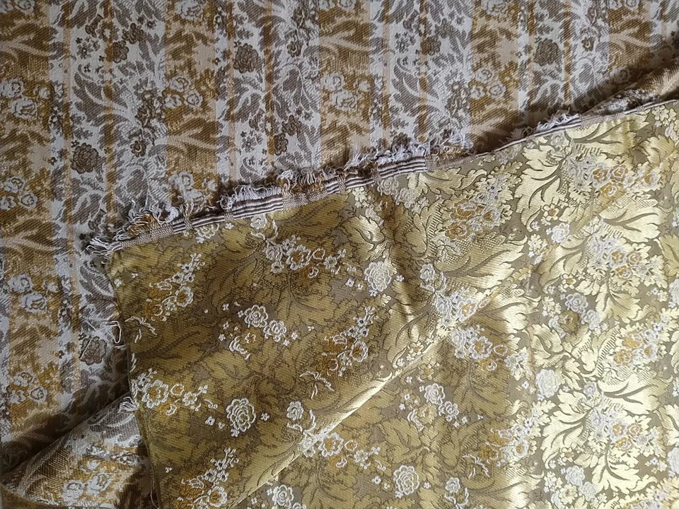 Tapestry Brocade Jacquard Floral Gold Upholstery Fabric 32" L x 56" W Plus - Image 4 of 4