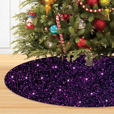 Purple Christmas Tree Skirt 36 InchXmas Decoration Sequin Skirts for 6ft