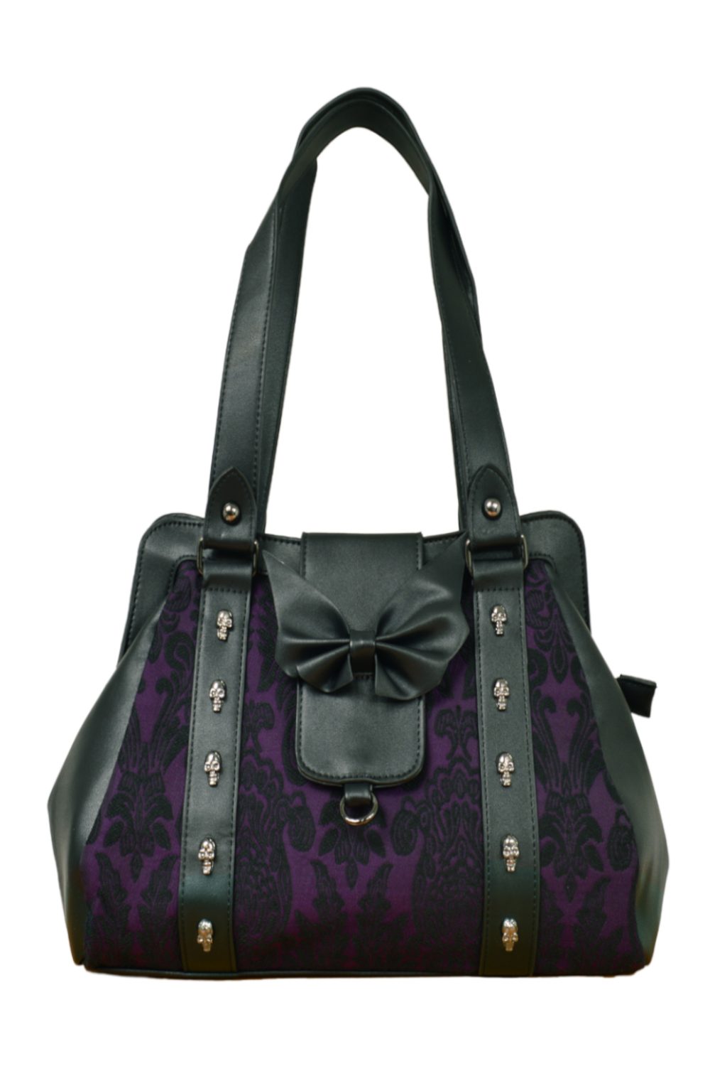 Purple Punk Rockabilly Flocking Goth Bat Bow Maplesage Handbag BANNED Apparel