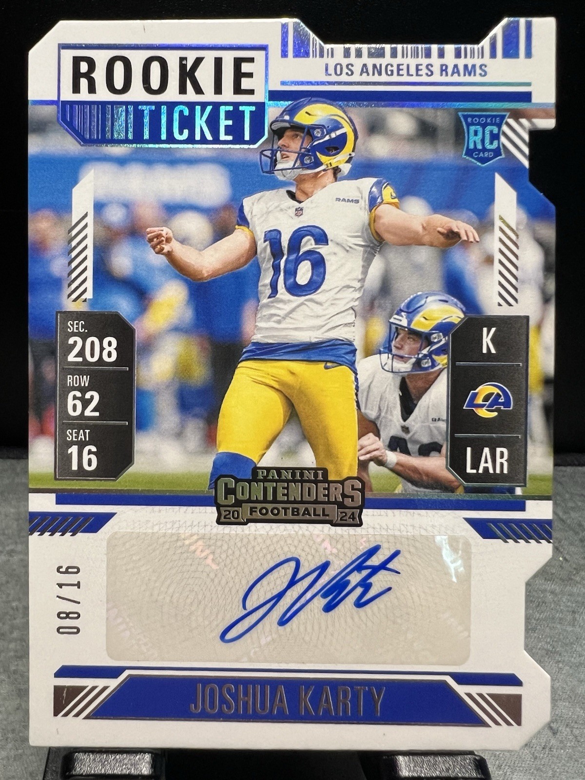Joshua Karty Panini Contenders #245 Autograph-Ticket Stub