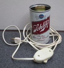 VINTAGE SCHLITZ BEER CAN LIGHT 12 OZ MILWAUKEE FAMOUS WORKING MANCAVE