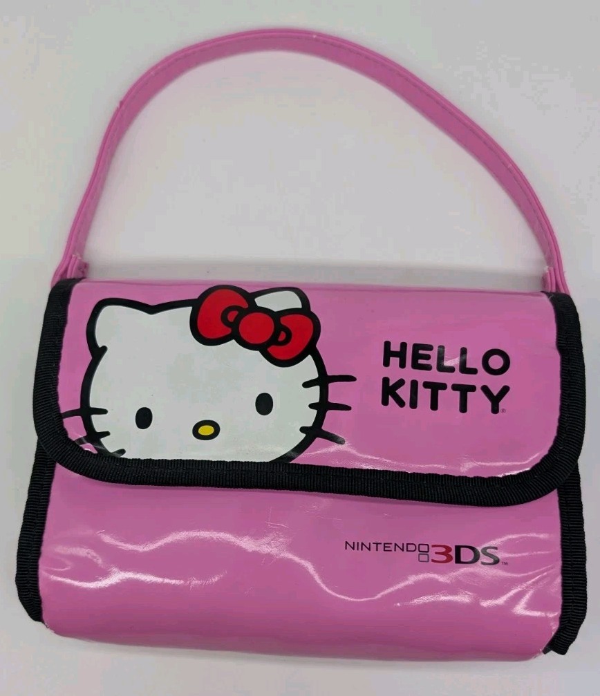 Nintendo 3DS Hello Kitty Carrying Case Pink Clutch Wristlet Strap