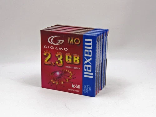 5x Unopened Maxell 3.5inch 2.3GB Rewritable MO Disk