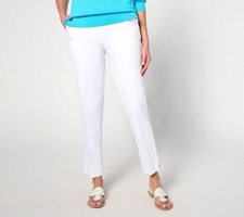 Isaac Mizrahi Live! Women's Plus Sz Pants 18 Regular Stretch Icon White A634634