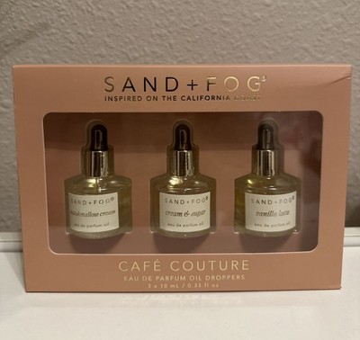 Sand + Fog Café Couture Perfume Oil Dropper  Set of 3 Gourmand Scents