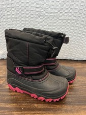 Girls Cat  Jack Snow Boots Size 3 Black  Pink