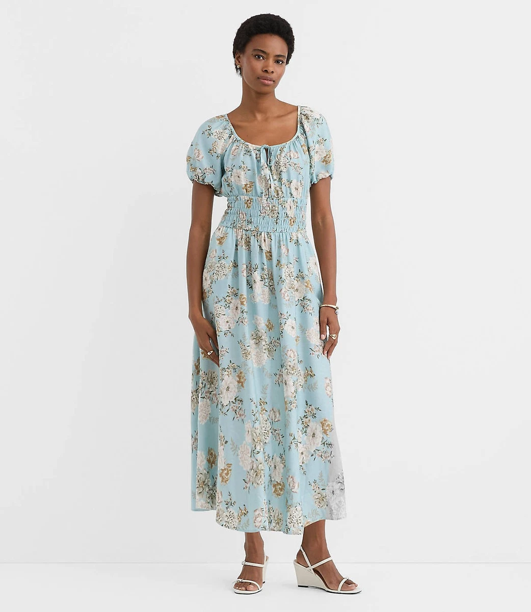green emerald velvet dress Ann Taylor LOFT Navy Floral Embroidered Long Sleeve Dress – SilkRoll