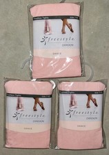3 X Danskin Freestyle Tights Pink Footless Girls Size 7-10