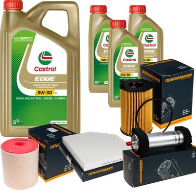 Inspektionspaket Castrol EDGE Titanium 5W-30 LL 8L für Audi A6 Avant 3.0 TDI