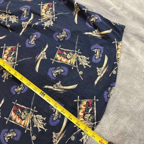Vintage Natural Issue Button Down XL Men's Blue Fishing Camping Hawaiian Shirt - Picture 8 of 9