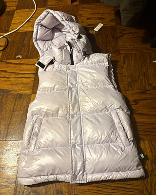 The Super Puff Original Women's Hooded Down Vest 700 Fill White 2XS Amazing Cond