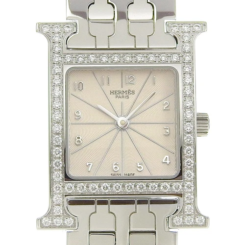 HERMÈS OROLOGIO HERMES H LUNETTA DIAMANTATA HH1.230 OROLOGIO DA POLSO SS DIAMANTE QUARZO ANALOGICO DONNA
