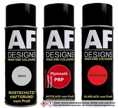 Spraydose Set für Plymouth PRP Venus Red Autolack Klarlack Grundierung Spraydose