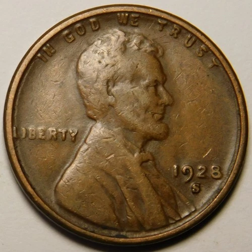 1928-S Lincoln Wheat Cent Penny VF-EF  "Actual Coin Pictured"
