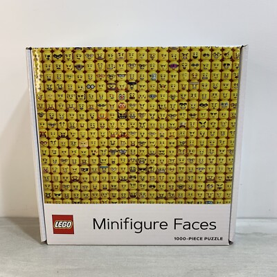 LEGO  Mini Faces 1000 Piece Puzzle 25x20 Yellow LEGO Faces New Factory Sealed