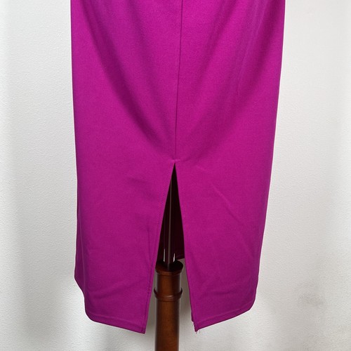 Lulu's Keep You Out Twist Front Dress Size Large NWT Cutout Midi Length Magenta - Picture 7 of 14