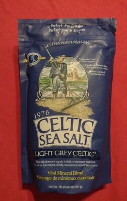 Celtic Sea Salt Light Grey 1 Lb / 16 Oz Vital Mineral Blend Selina Naturally