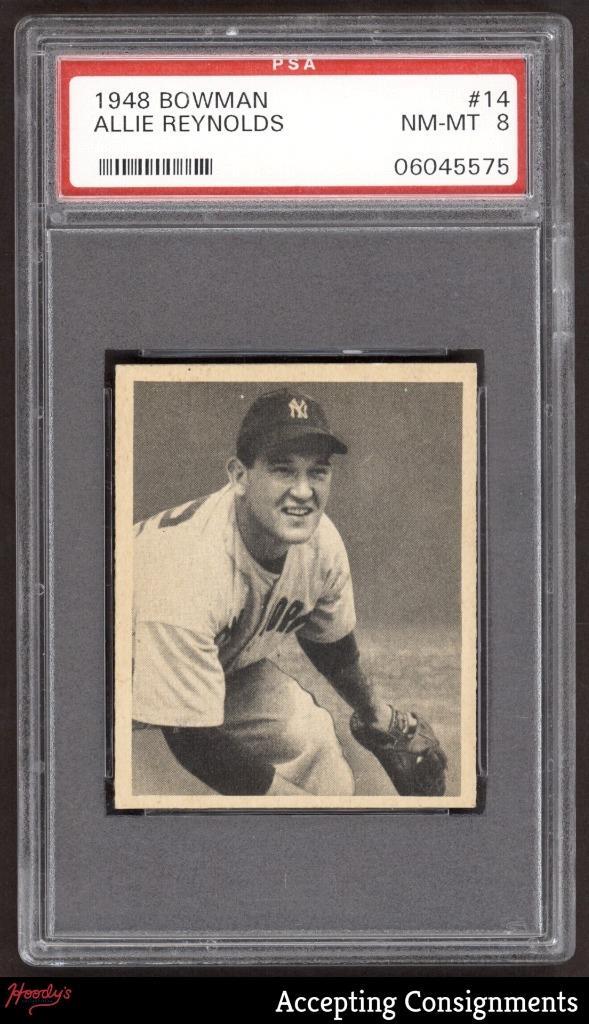 1948 Bowman #14 Allie Reynolds RC ROOKIE YANKEES PSA 8 NM-MT