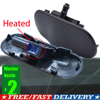 Heated Windshield Washer Spray Nozzles Pair For Audi A6 C7 A7 Heated Nozzle Fan
