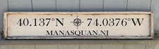 Rustic Nautical Coordinates Wooden Sign Home Decor Sign Framed - 8"x48" Custom