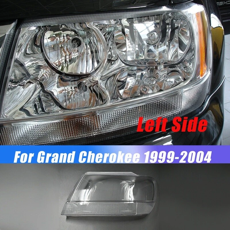 Paar Front Scheinwerfer Glas Linse Abdeckung für Jeep Grand Cherokee 1999-2004 - Imagem 4 de 4