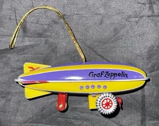 Vintage Graf Zeppelin ZZ Germany Christmas Ornament Tin Toy Zeppelin TN1