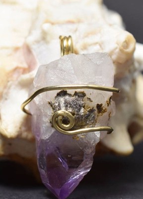 Amethyst Vera Cruz Kristall Anhänger Naturstein gefasst in 14 K Gold Fill
