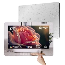 SYLVOX 24'' Bathroom Mirror TV IP66 Waterproof 1080p smart TV built-in App store