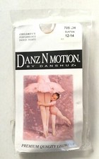 Danz N Motion KIDS Tights Seamless Suntan Fishnet Dance Size 12-14 Danshuz