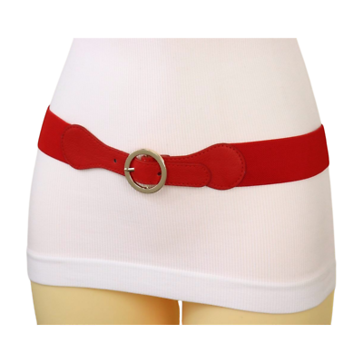 leather red stretchy belt