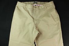 PANTS LANDS END Sz 14 Womens Mid Rise KHAKI StraightTwill Chino Elastic Waist
