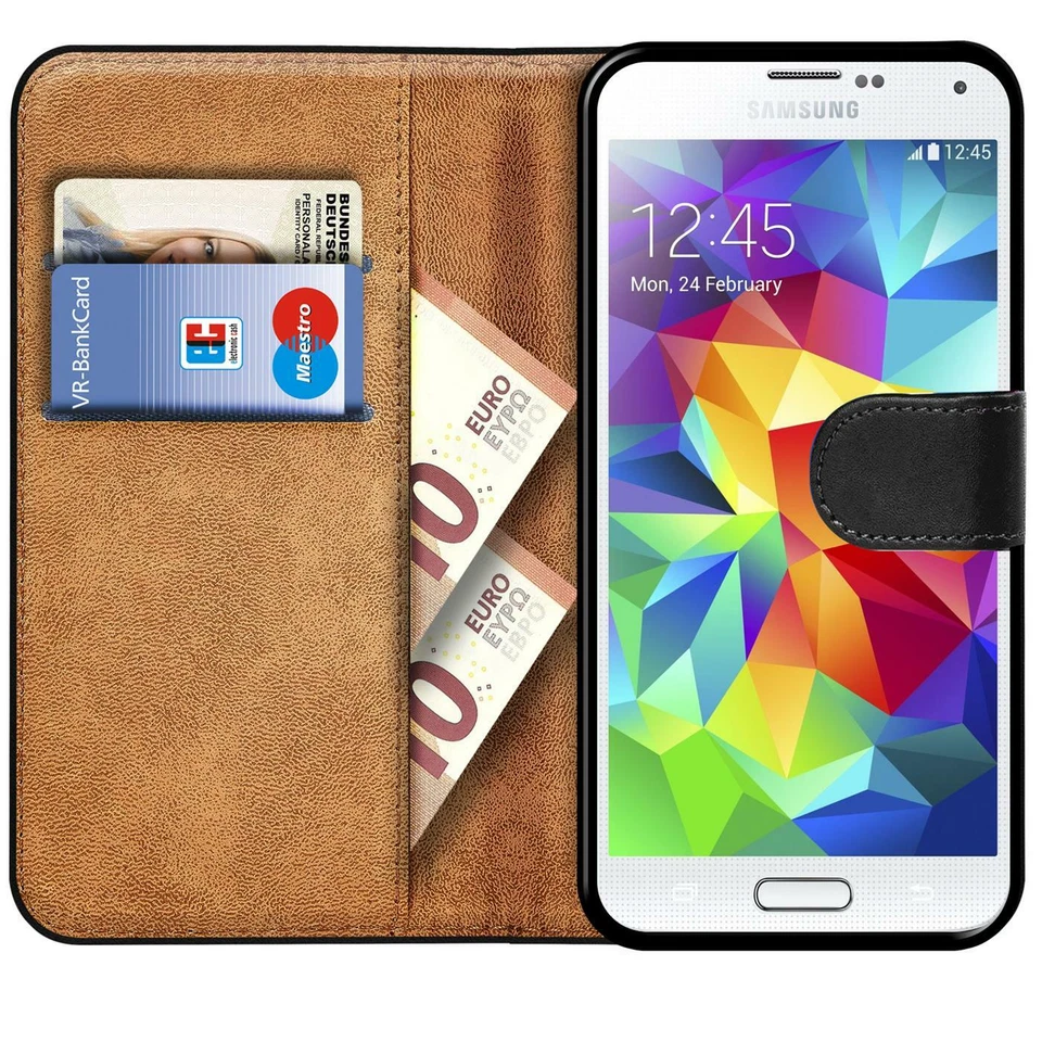 Schutz Hülle Für Samsung Galaxy S5 Mini Handy Klapp Schutz Tasche Book Flip Case - Bild 2 von 4