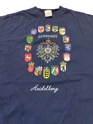 Germany Deutschland Shirt STEDMAN CLASSIC Navy Blue Men's M Cotton Europe German