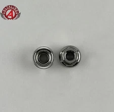 Bicycle Bike Hub Axle Nut with Rotating Washer - 3/8" x 24T - Chrome - Set of 2.