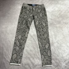 Democracy Ab Solution Jeans Womens Size 2 Mid-Risd Skinny Snake Print Stretch