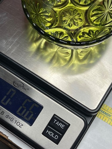Vintage Green Depression Era Glass Serving Bowl 4.5" Unmarked - Picture 8 of 8